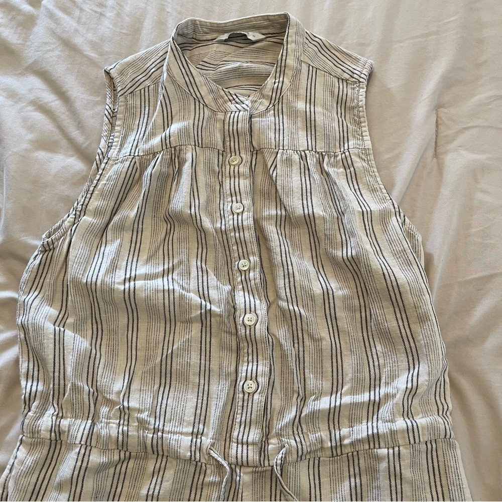 Lucky Brand Beige Striped Jumpsuit Size XS - Picture 3 of 6